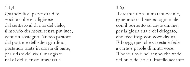 strofe dal poemetto L'essere e la sua mano